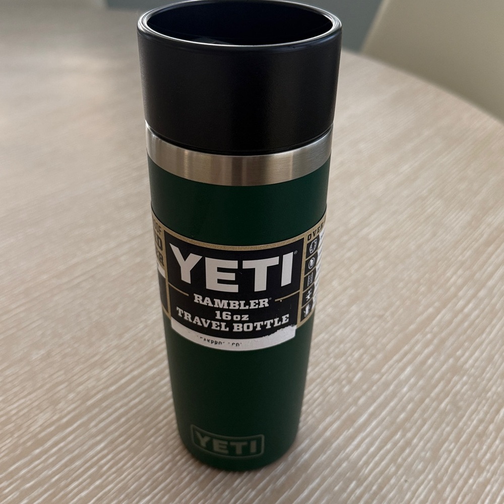 YETI Rambler 16 oz Black Forest Green Travel Cup BPA Free Bottle Hotshot Cap - Picture 12 of 15